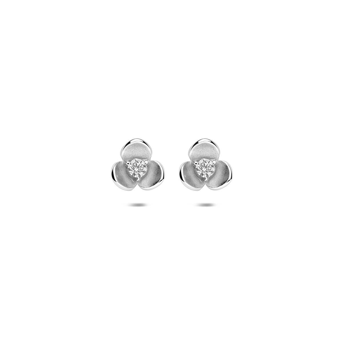 Ohrstecker Blume mit Zirkonia