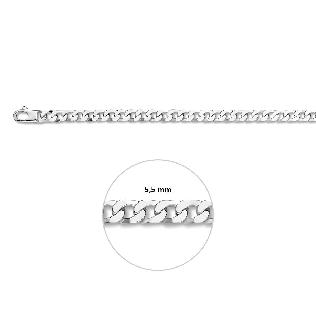 Panzer Kette Silber 60,0cm 5,5mm