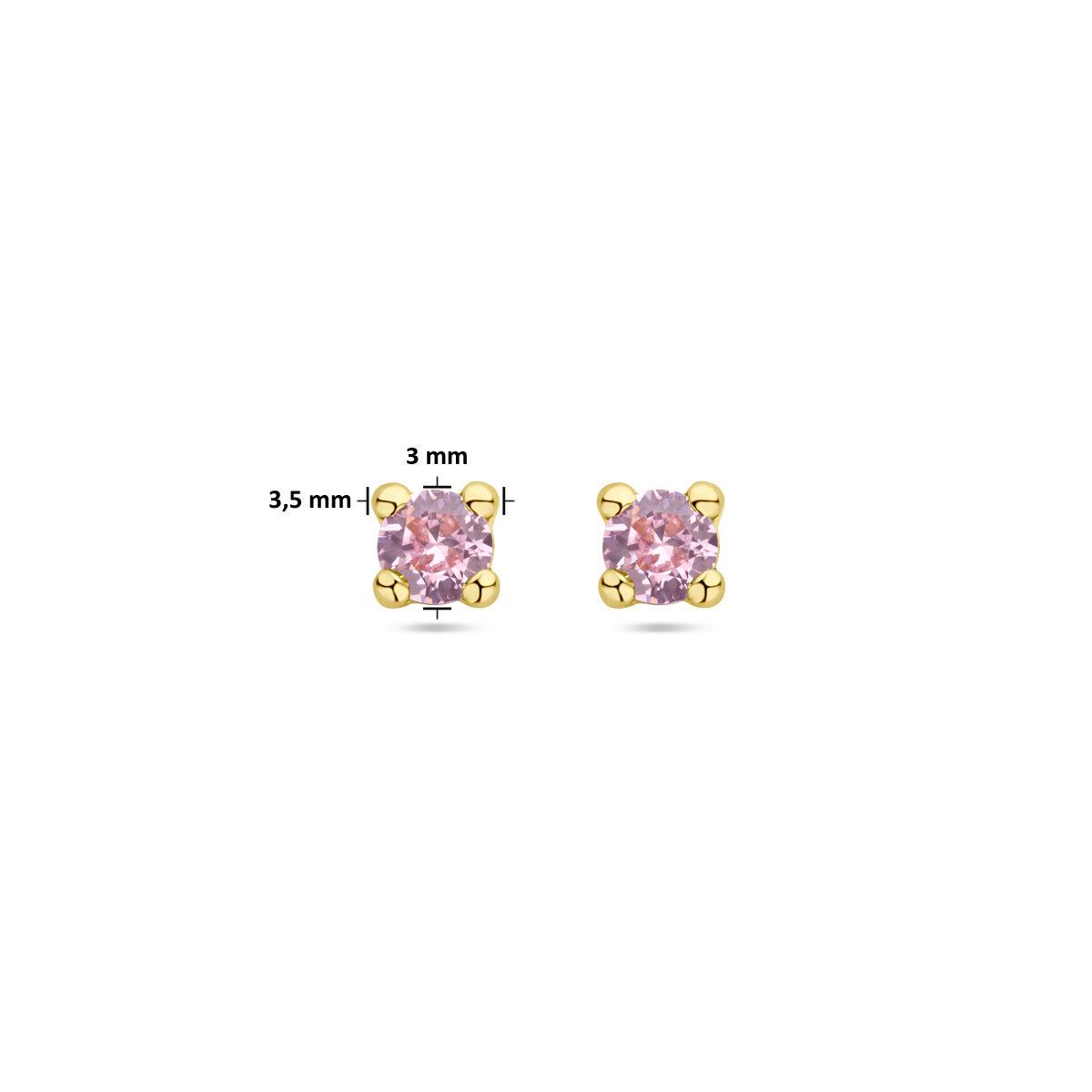 Solitaire Ohrstecker Rosa Zirkonia