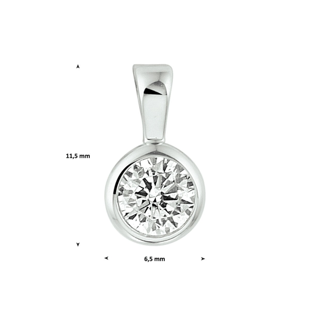 Anhänger Solitaire Zirkonia 6,5mm Zargenfassung