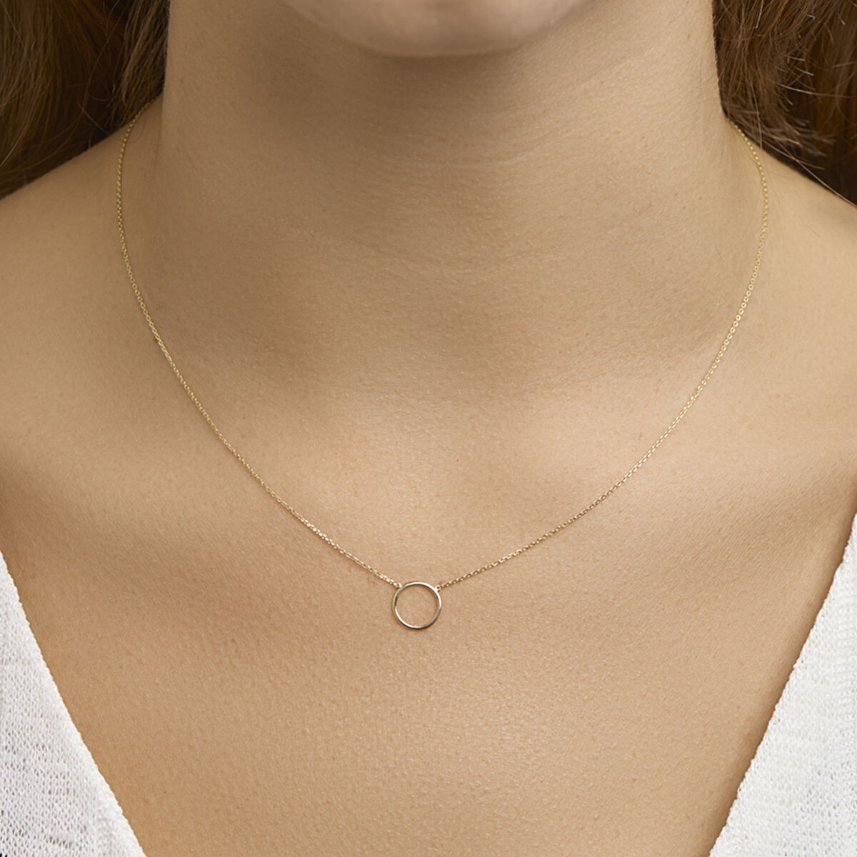 Kette mit Kreis in 585/- Gelbgold
