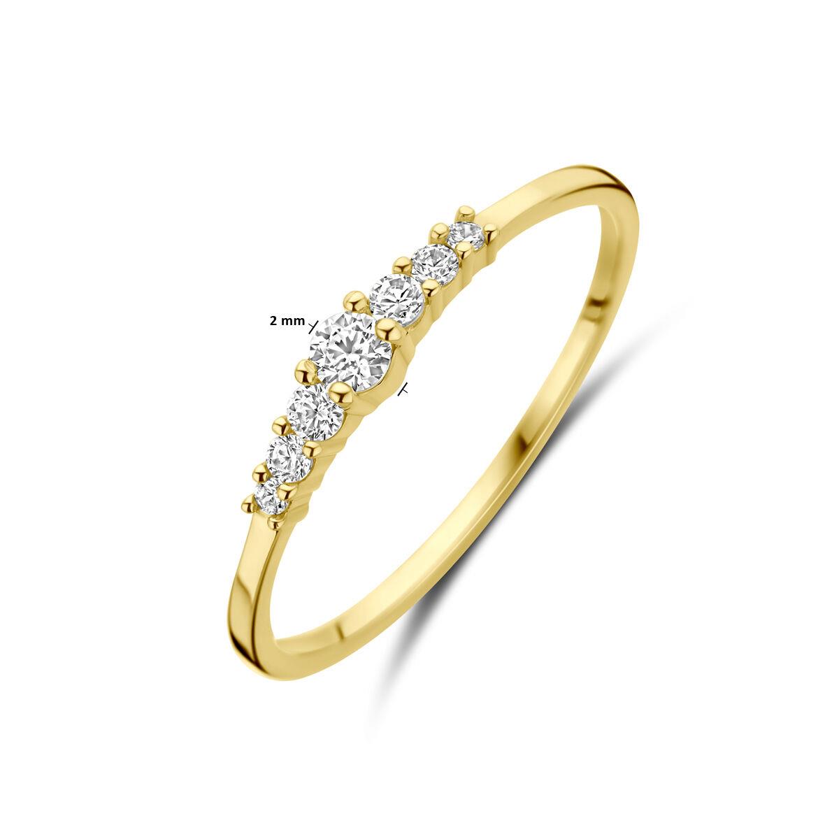 Solitaire Ring mit 7 Zirkonia Steinen