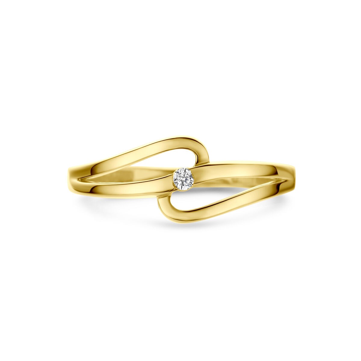Gelbgold Ring mit einem Zirkonia
