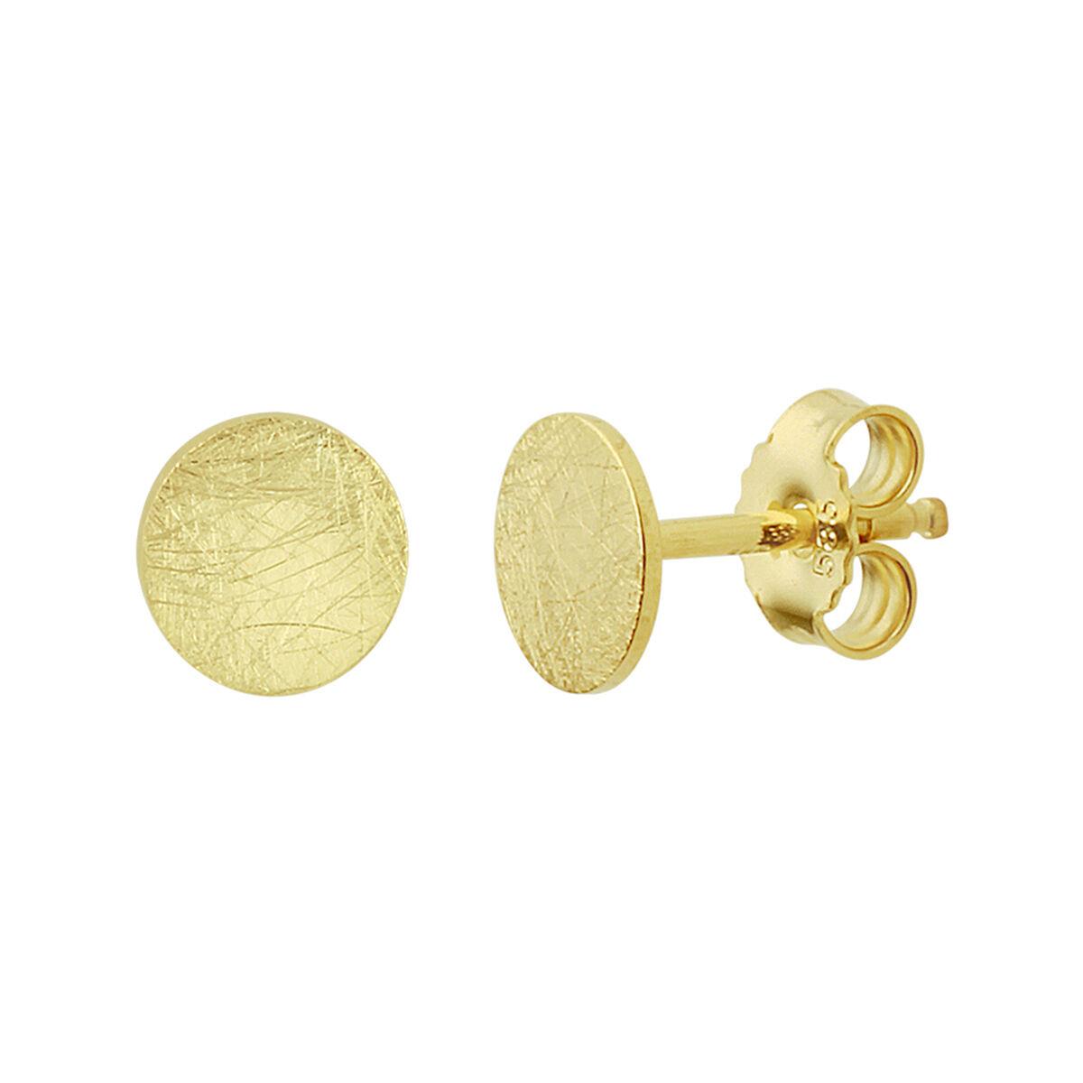 Runde Ohrstecker Gelbgold Eismatt
