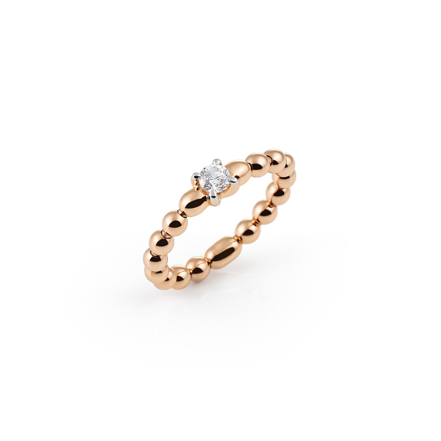 Al Coro Stretchy Solitair Ring Rotgold