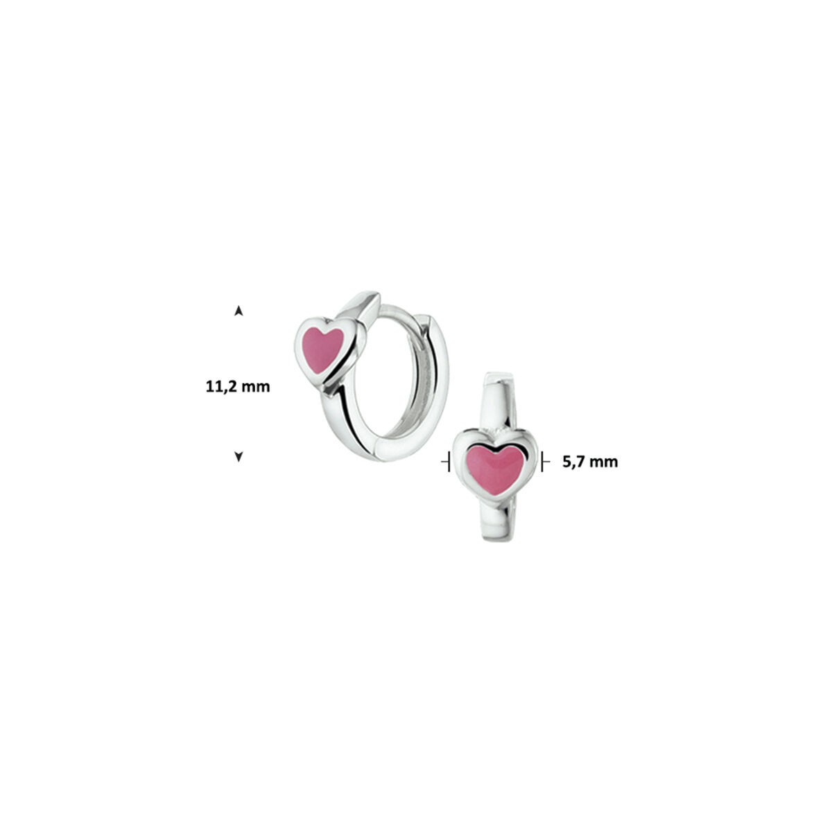 Creolen mit Herz Pink Emaille