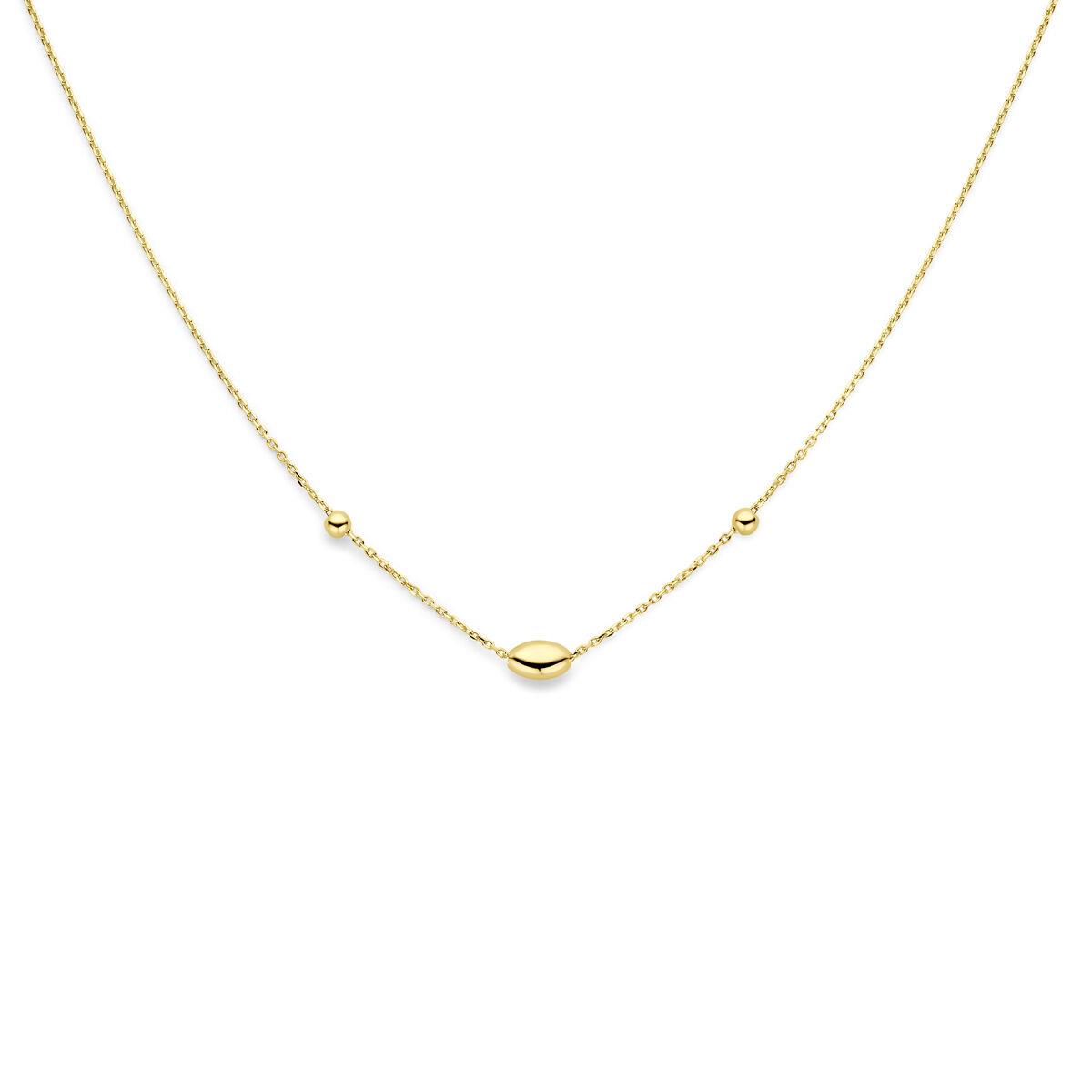Collier Gelbgold mit Linse und Kugeln