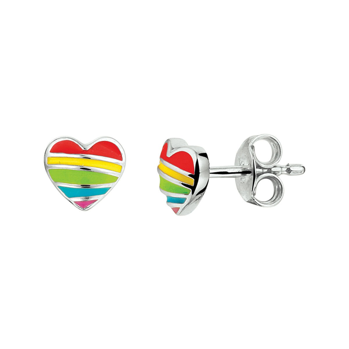 Bunte Herzen Ohrstecker
