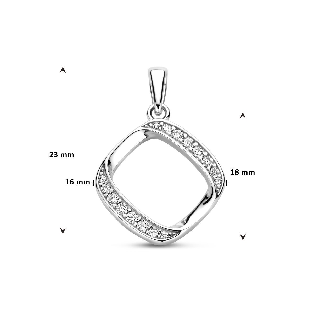 Anhänger Silber mit Zirkonia eckig