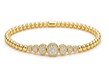 Al Coro Stretchy Gelbgold Armband 7 Pavée kugeln