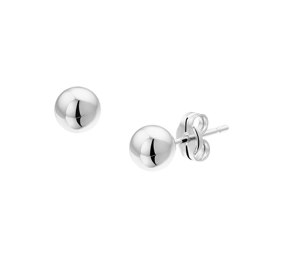 Weißgold Kugel Ohrstecker 5,0mm