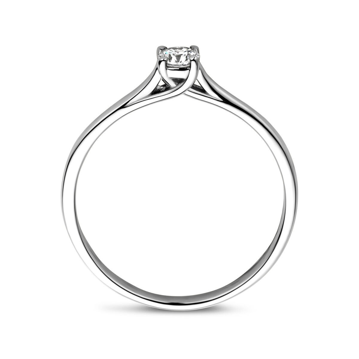 Weißgold Solitaire Ring 0,15ct