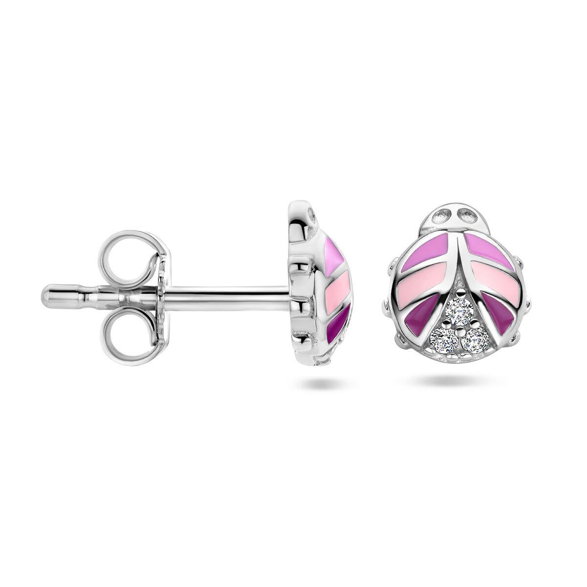 Ohrstecker Marienkäfer Pink Lila Rosa