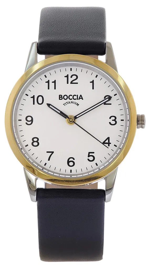 Boccia Titanium Uhr mit Lederband Bicolor