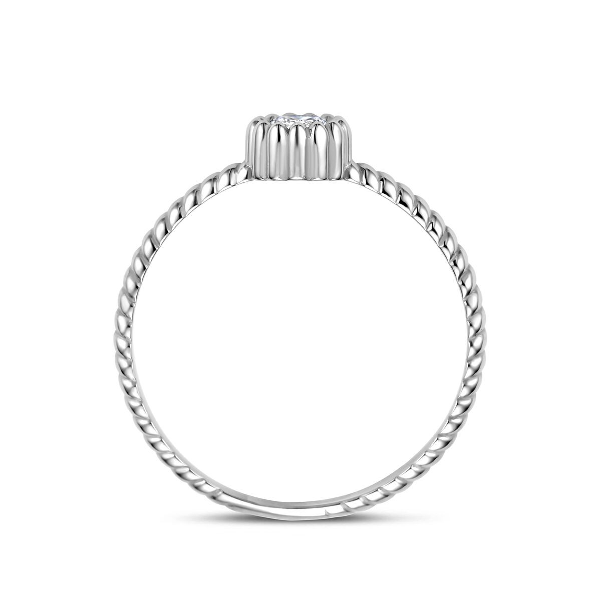 Silber Solitaire Ring gedreht