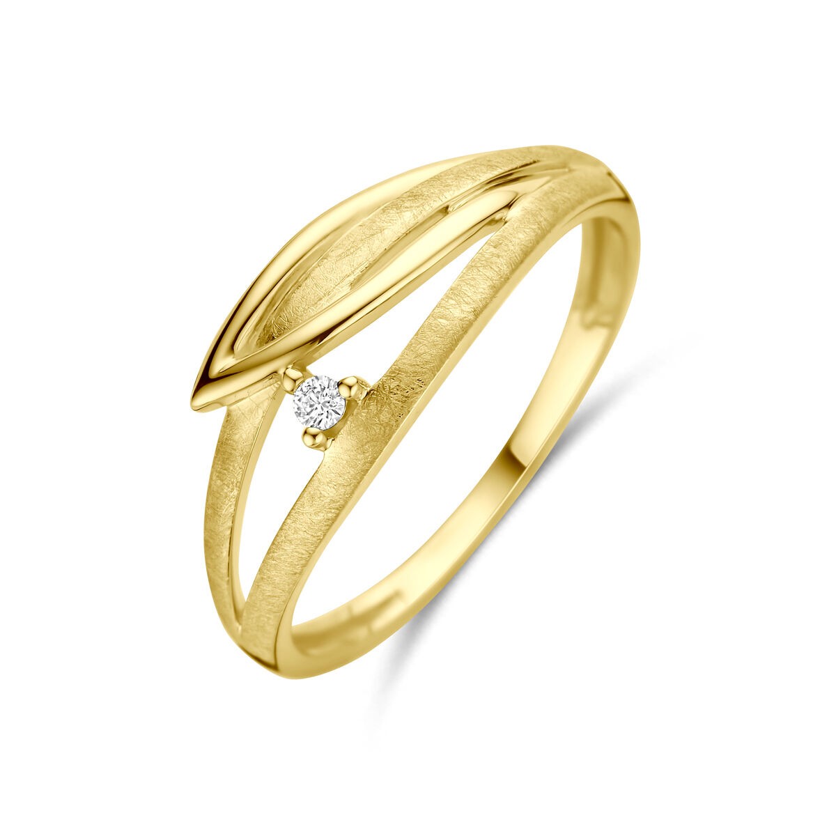 Eismatt Ring mit Brillant