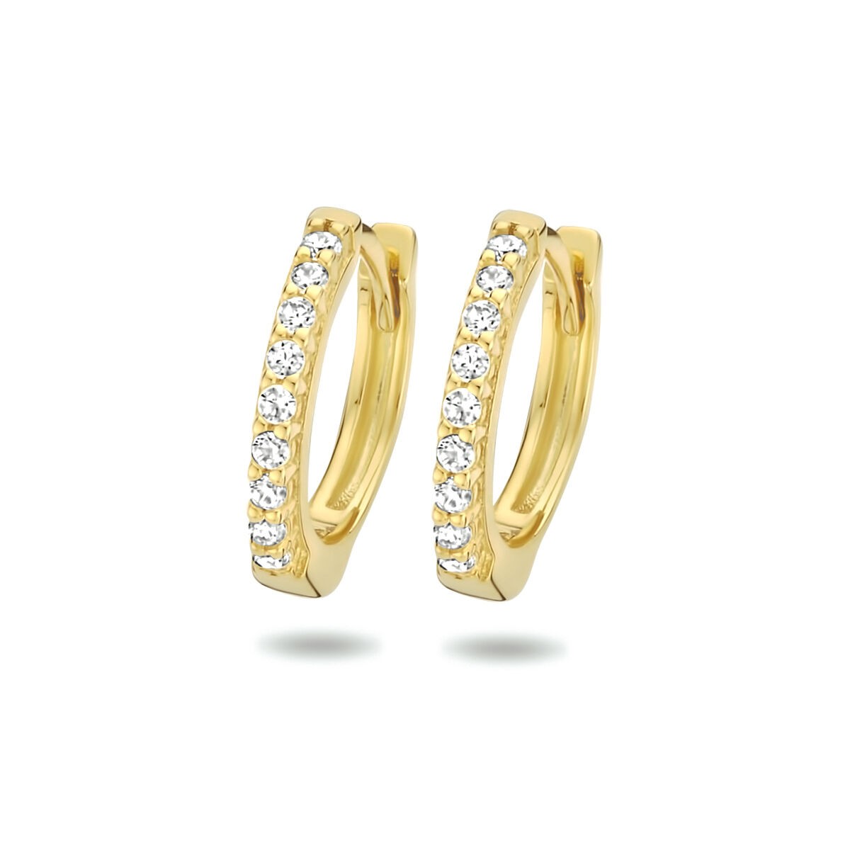 Creolen 13,0mm vergoldet Zirkonia