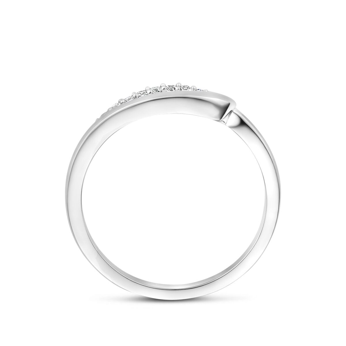 Silber Ring poliert mit Zirkonia