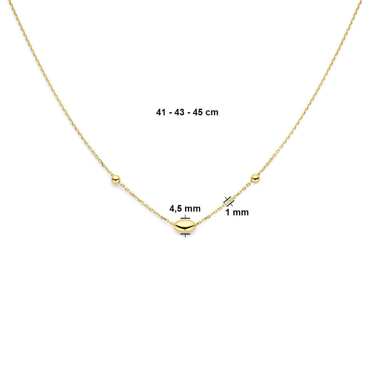 Collier Gelbgold mit Linse und Kugeln