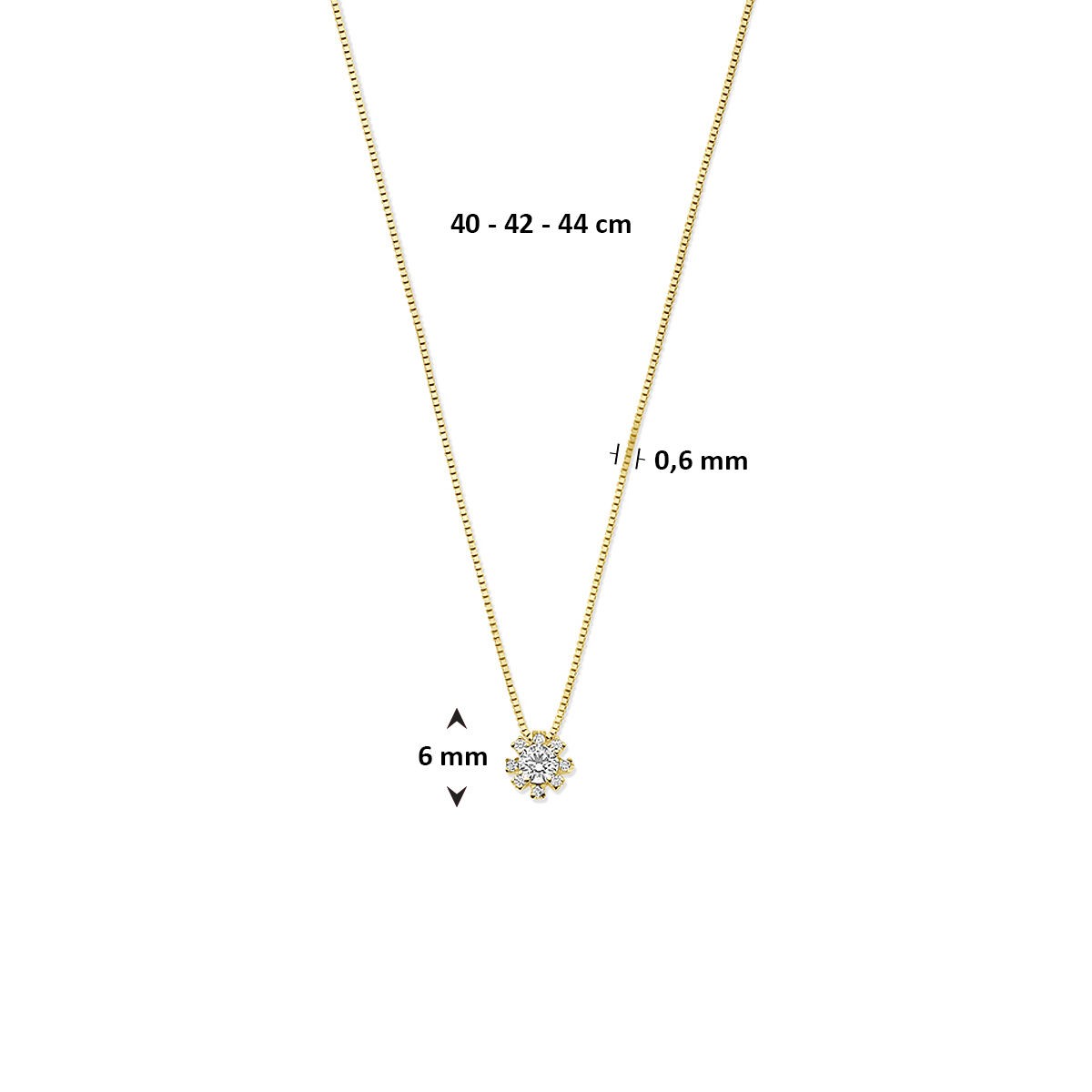 Kette Rose mit Zirkonia