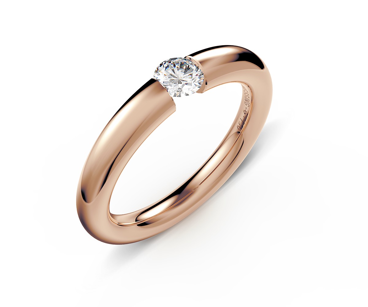 Niessing Spannring Verlauf 0,30ct Rotgold