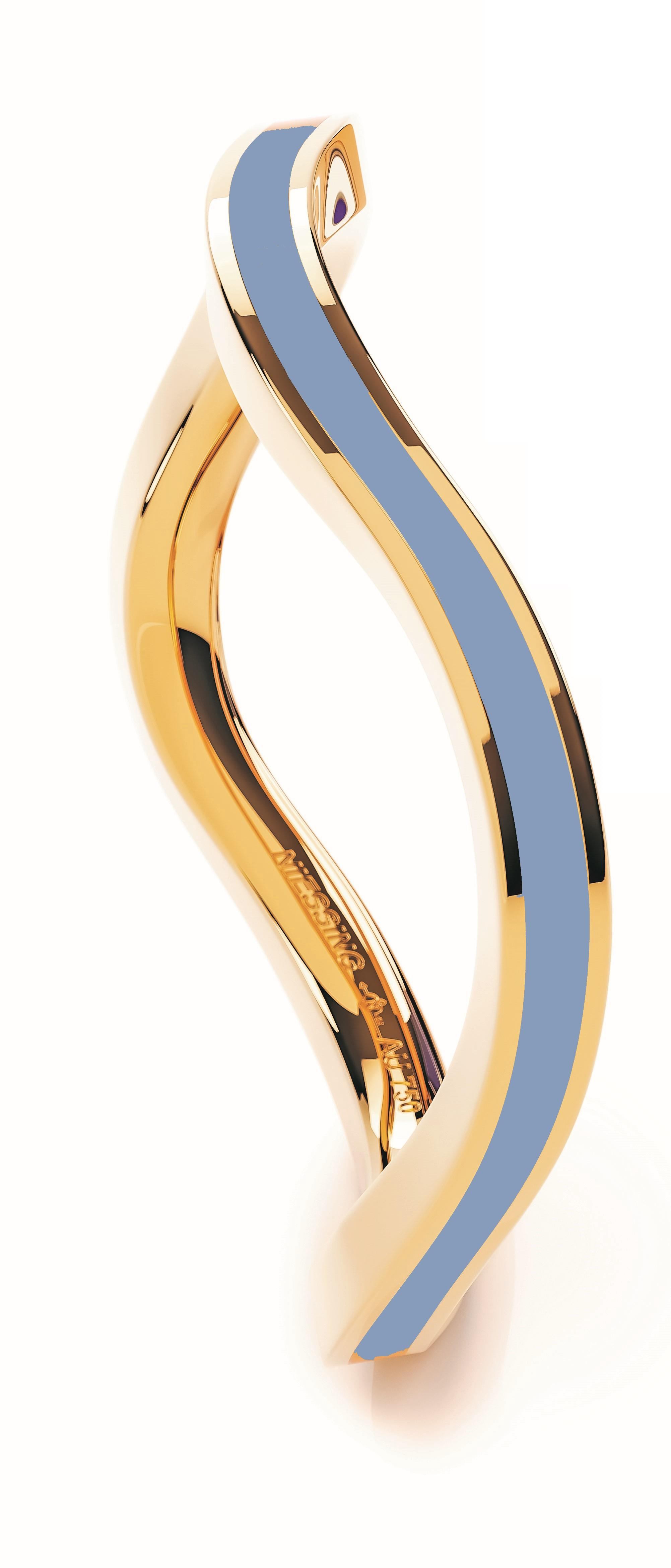 Niessing Setario Wave mit Emaille Ice Blue