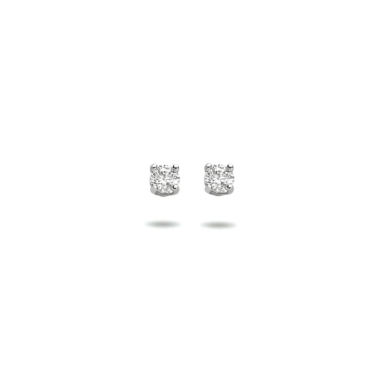 Solitaire Ohrstecker Weißgold 2,5mm