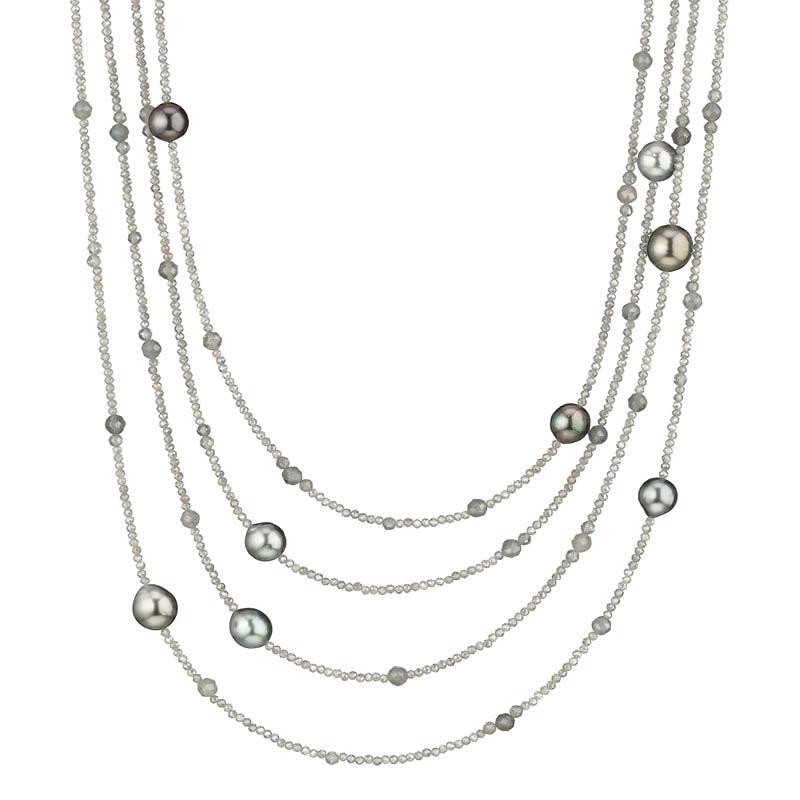 Gellner Big Bang Collier 300cm Labradorit grau