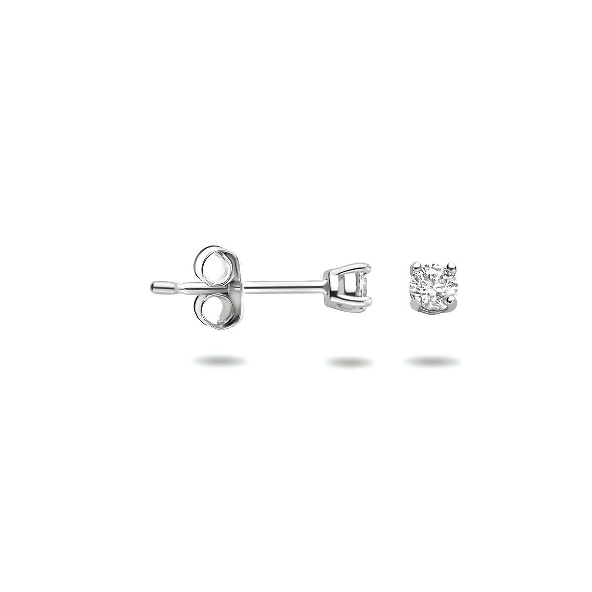 Solitaire Ohrstecker Weißgold 2,5mm