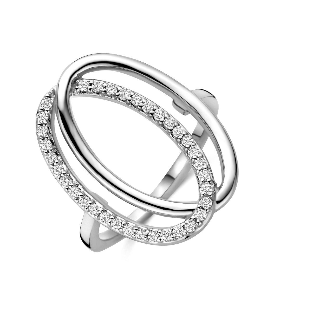 Silber Ring Oval mit Zirkonia
