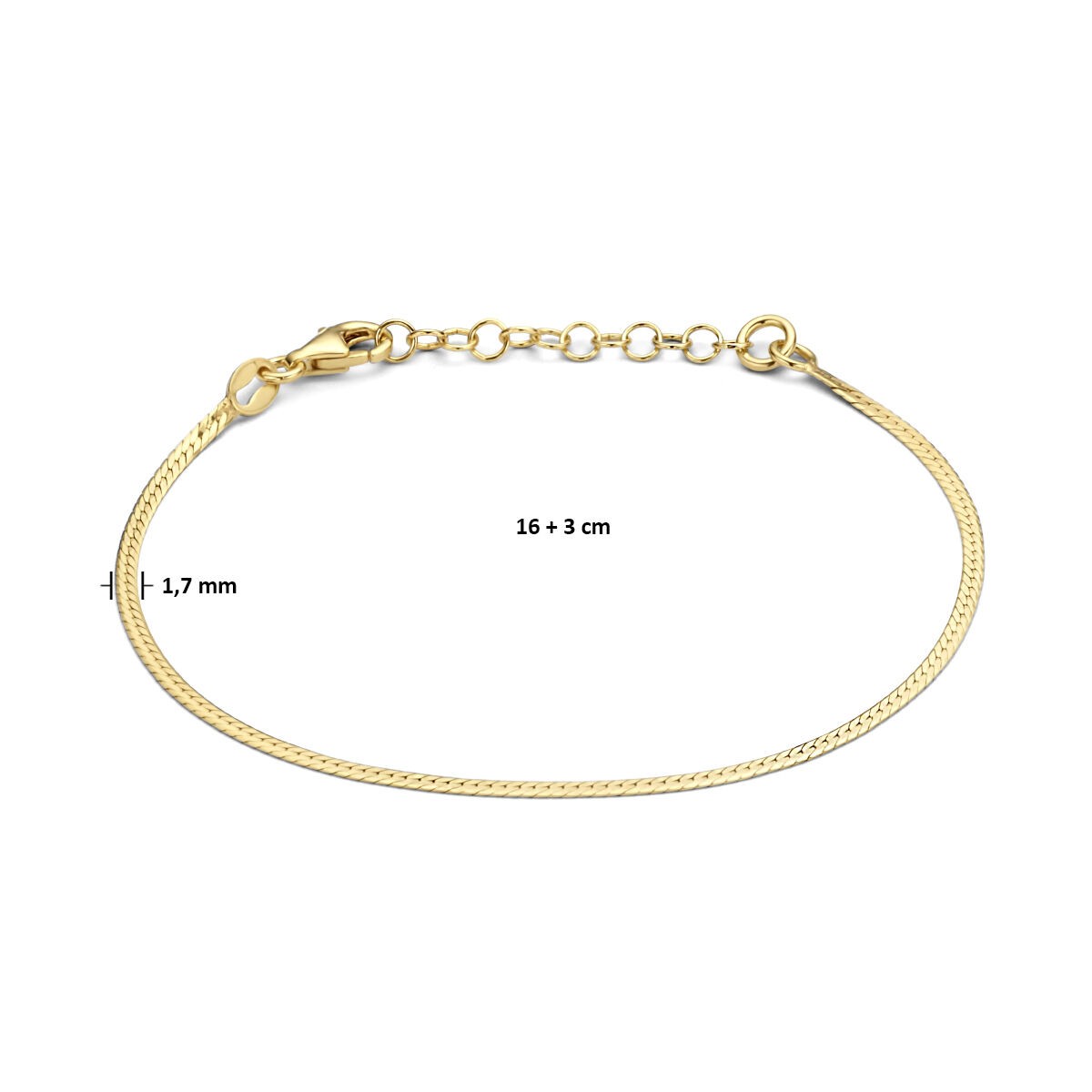 Armband Silber vergoldet Panzer Flach