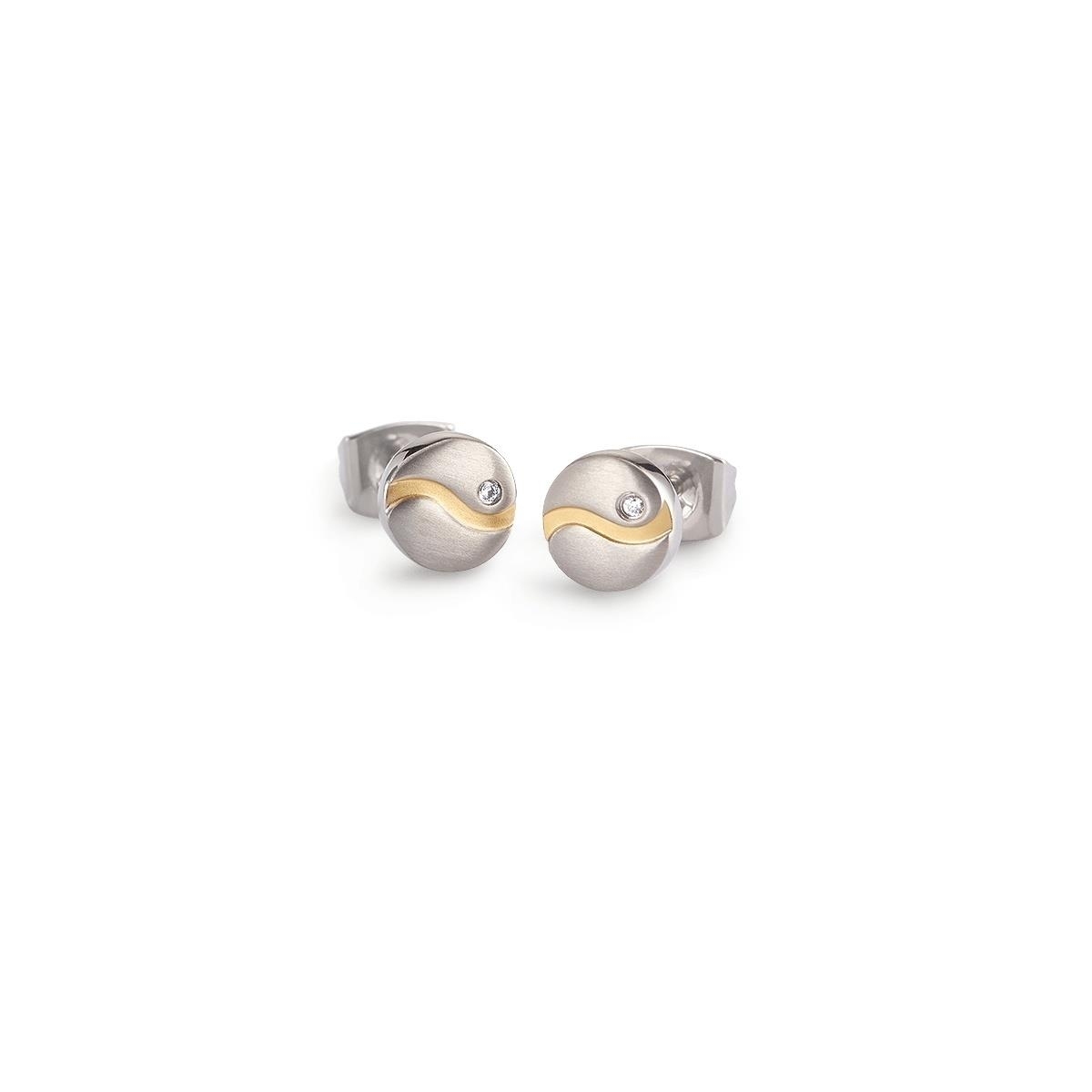 Boccia Titanium Ohrstecker Welle mit Diamant