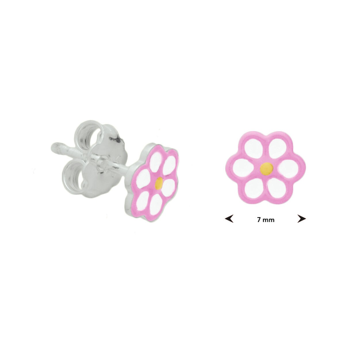 Blume Ohrstecker Pink weiß
