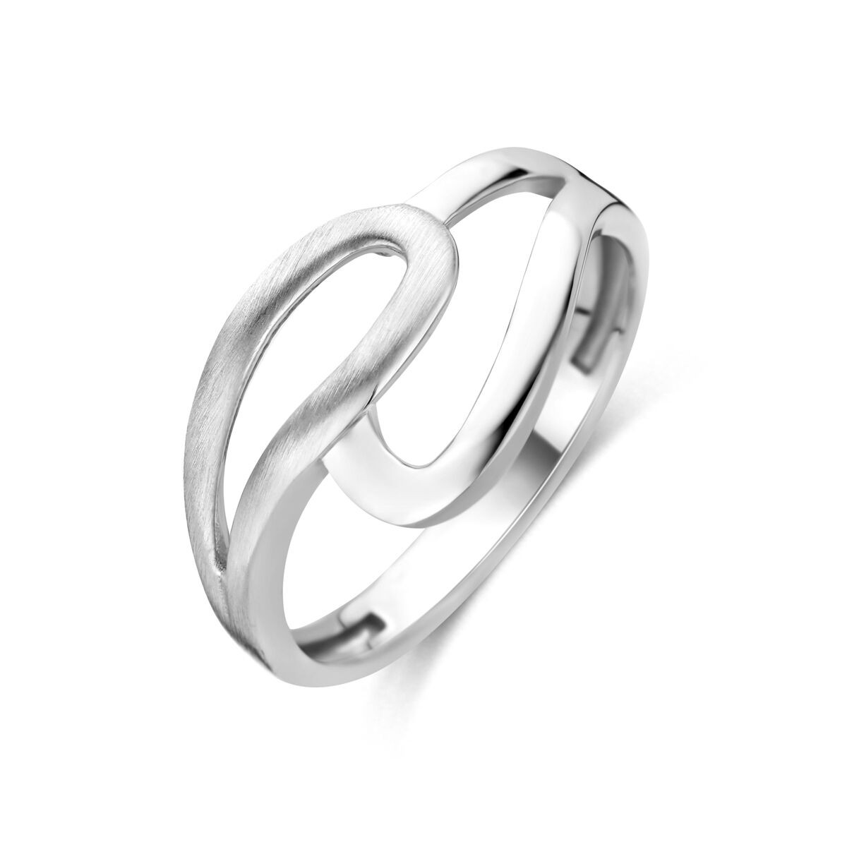 Silber Ring poliert - matt