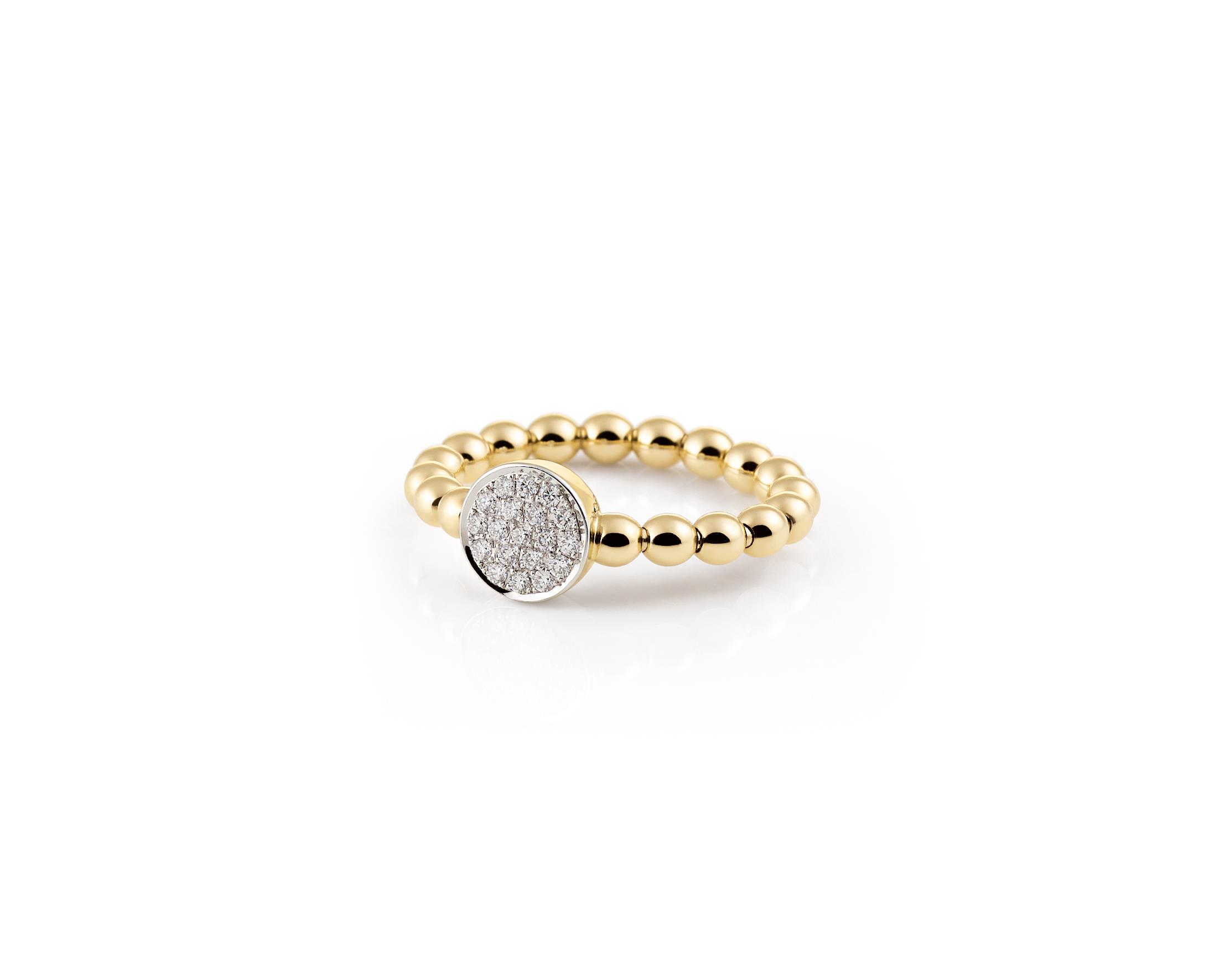 Al Coro Stretchy Ring Pavée Gelbgold
