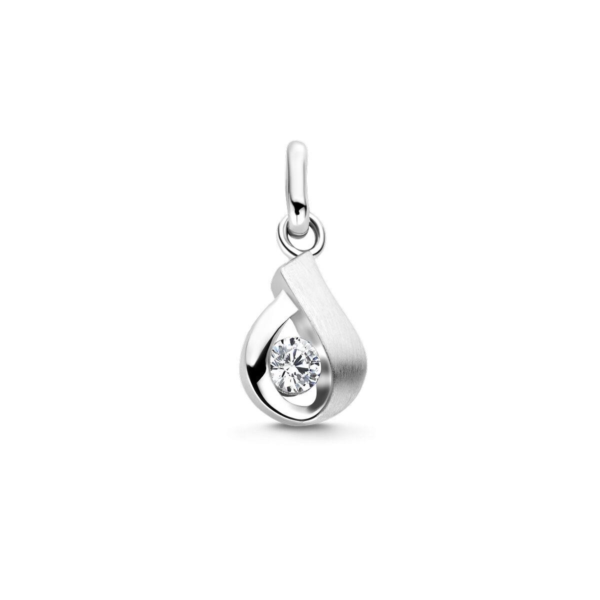 Anhänger Tropfen Silber mit Zirkonia