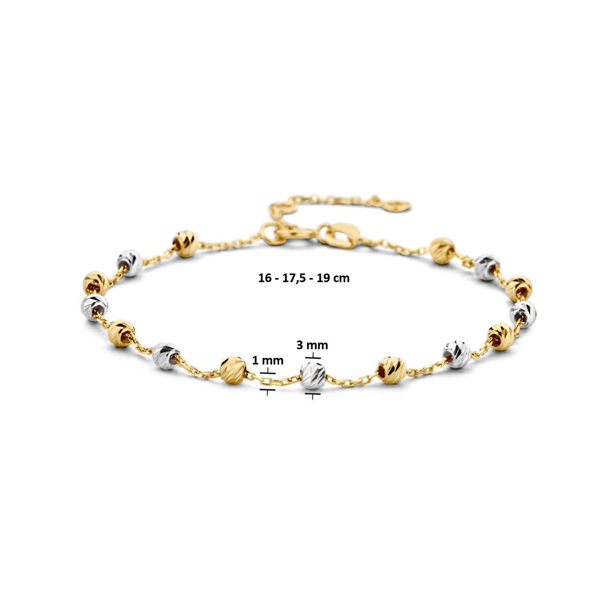 Bi Color Armband mit facettierten Kugeln