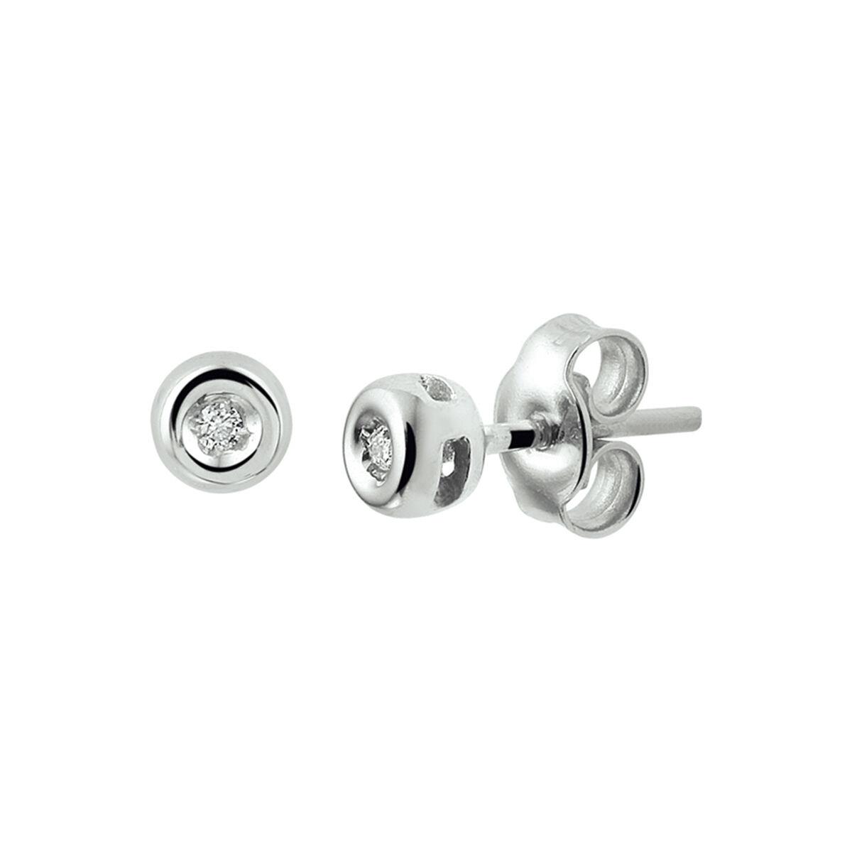 Solitaire Ohrstecker Weißgold