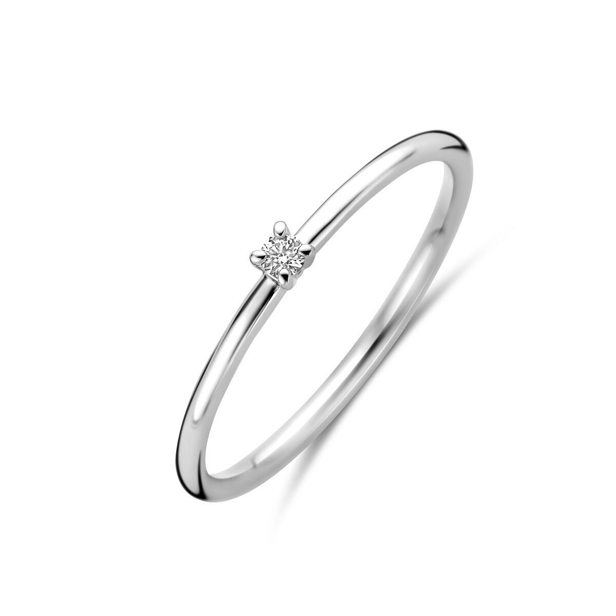 Weißgold Solitair Ring 0,03ct
