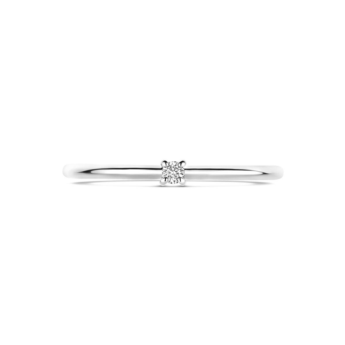 Weißgold Solitair Ring 0,03ct