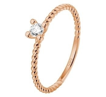 gedrehter Solitaire Ring Rotgold
