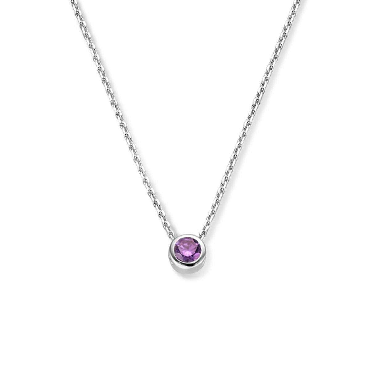 Kette mit Geburtsstein Anhänger Februar
