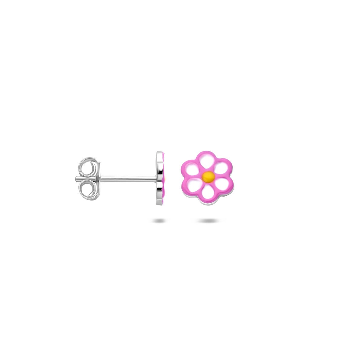 Blume Ohrstecker Pink weiß