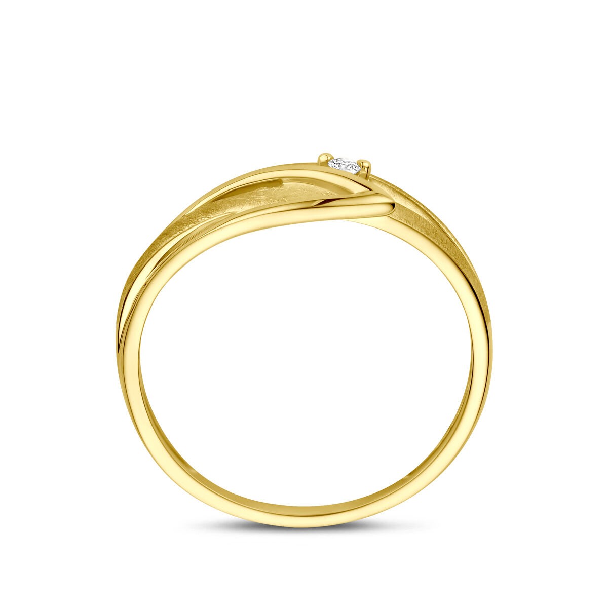 Eismatt Ring mit Brillant