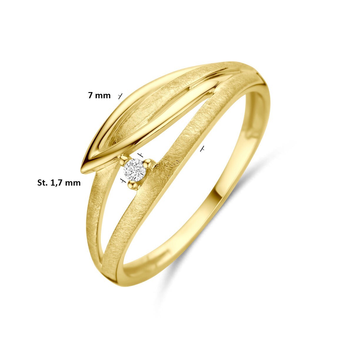 Eismatt Ring mit Brillant