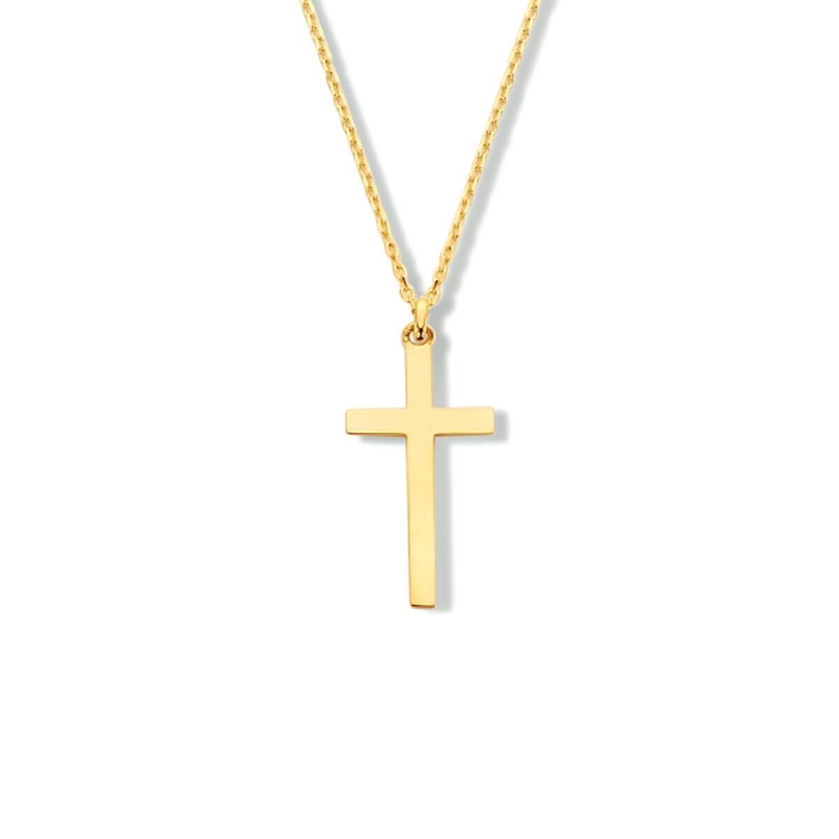 Kreuz Kette Gelbgold