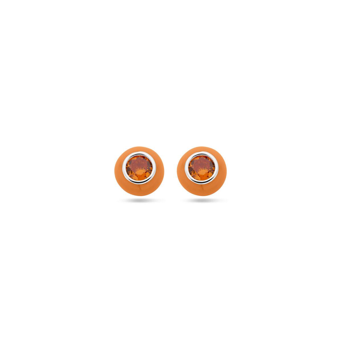 Orangene Ohrstecker mit Zirkonia