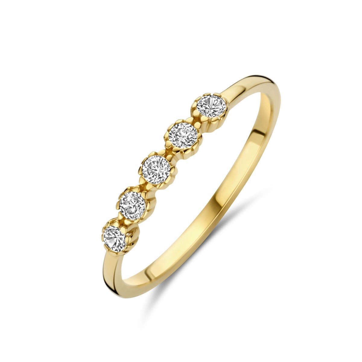 Ring Gelbgold mit 5 Zirkonia