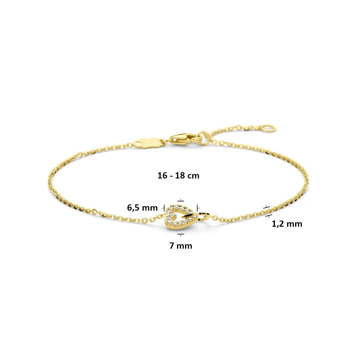 Herz in Zirkonia Herz Armband