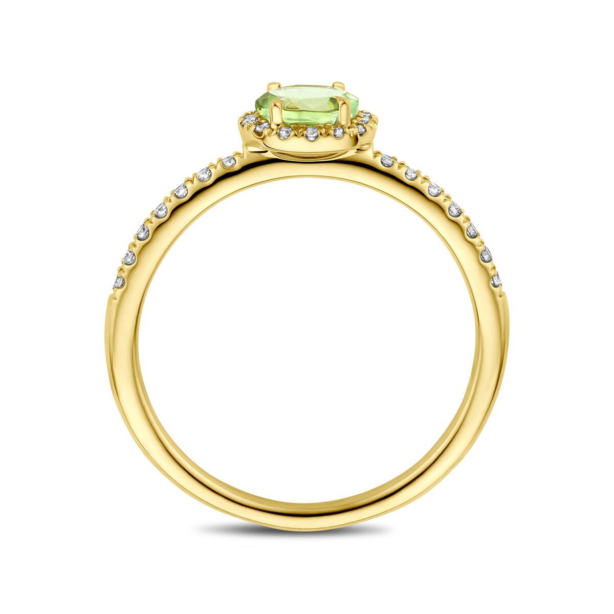 Ring mit Ovalem Peridot und Brillant Fassung